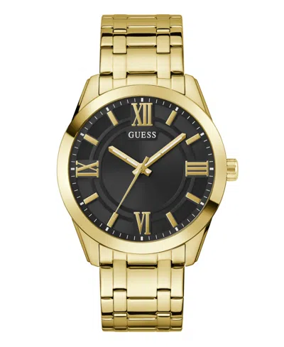 GUESS MEN'S ANALOG GOLD-TONE STAINLESS STEEL WATCH, 44MM