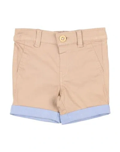 GUESS GUESS NEWBORN BOY SHORTS & BERMUDA SHORTS BEIGE SIZE 0 COTTON, ELASTANE
