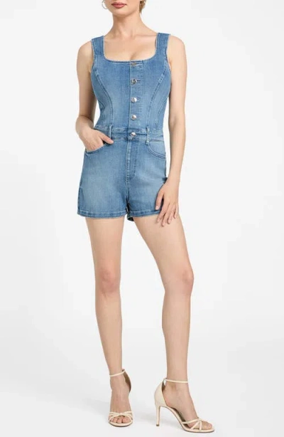 GUESS GUESS SUNNI SLEEVELESS STRETCH DENIM ROMPER