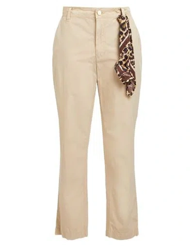 GUESS GUESS WOMAN PANTS BEIGE SIZE L COTTON