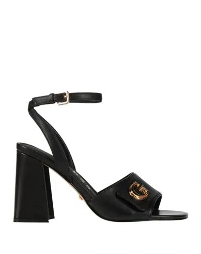 GUESS GUESS WOMAN SANDALS BLACK SIZE 6 LEATHER