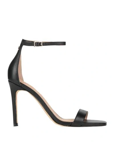 GUESS GUESS WOMAN SANDALS BLACK SIZE 8 LEATHER