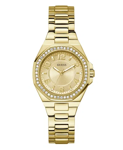 GUESS WOMEN'S ANALOG GOLD TONE STAINLESS STEEL WATCH, 34MM