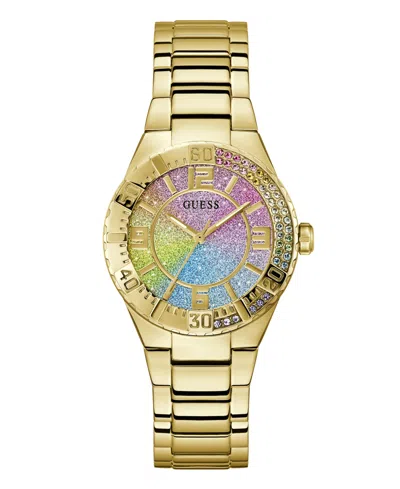 GUESS WOMEN'S ANALOG GOLD TONE STAINLESS STEEL WATCH, 36MM