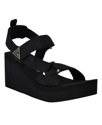 GUESS WOMEN'S DAYSA QUATTRO-G STRAPPY EVA WEDGE SANDALS