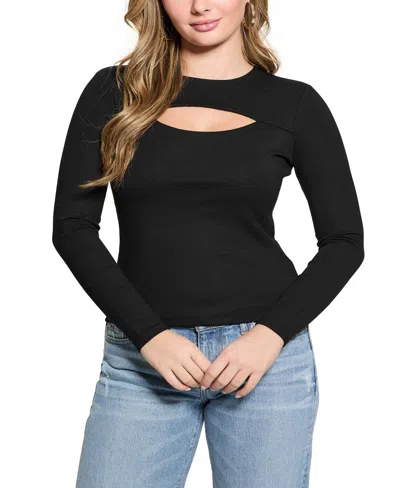 GUESS WOMEN'S LONG-SLEEVE CUTOUT TOP