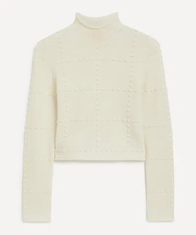 GUEST IN RESIDENCE GUEST IN RESIDENCE WOMEN'S WOOL-CASHMERE POPCORN TURTLENECK TOP