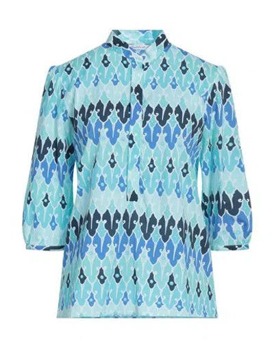 GUGLIELMINOTTI GUGLIELMINOTTI WOMAN TOP TURQUOISE SIZE 12 COTTON, ELASTANE
