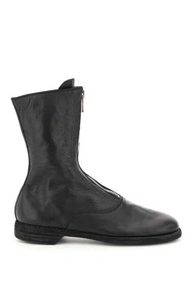 GUIDI WOMEN'S FRONT ZIP LEATHER ANKLE BOOTS
