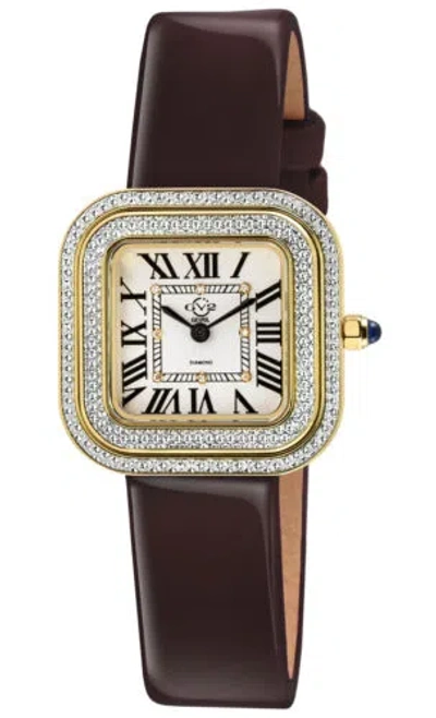 GV2 BY GEVRIL GV2 BY GEVRIL WOMEN'S 12132 BELLAGIO SWISS MVMNT DIAMOND LEATHER WATCH