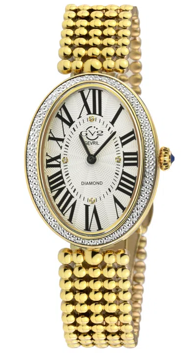 GV2 PIAZZA NAVONA WOMEN'S SWISS DIAMOND GOLD BEADED BRACELET WATCH