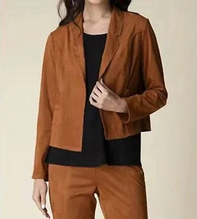 HABITAT FAUX SUEDE SEAMED JACKET IN GINGER