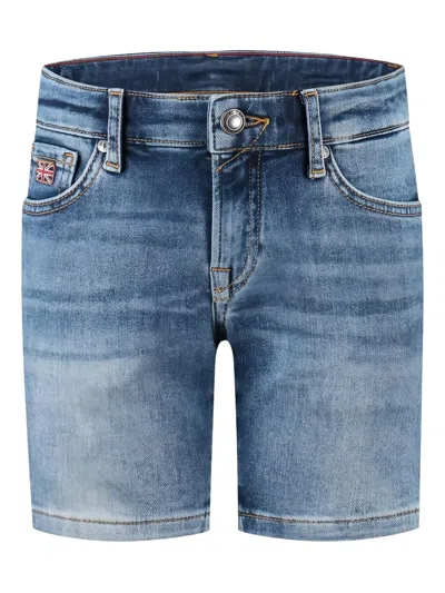 HACKETT LOGO-PATCH DENIM SHORTS
