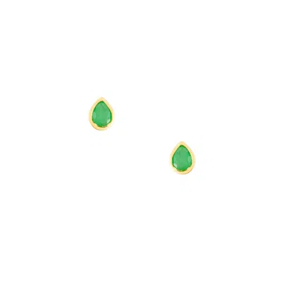 HAFEEZ JEWELLERY WOMEN'S GOLD / GREEN BATALA EMERALD EARRINGS