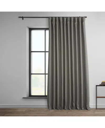 HALF PRICE DRAPES BLAZER GREY EXTRA WIDE TEXTURED FAUX LINEN ROOM DARKENING CURTAIN