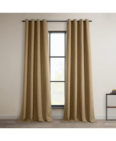 HALF PRICE DRAPES BUTTERSCOTCH GROMMET TEXTURED FAUX LINEN ROOM DARKENING CURTAIN