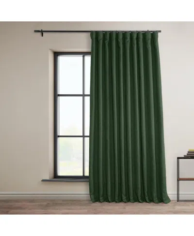 HALF PRICE DRAPES KEY GREEN EXTRA WIDE TEXTURED FAUX LINEN ROOM DARKENING CURTAIN
