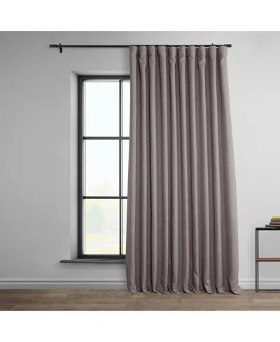 HALF PRICE DRAPES MINK EXTRA WIDE TEXTURED FAUX LINEN ROOM DARKENING CURTAIN