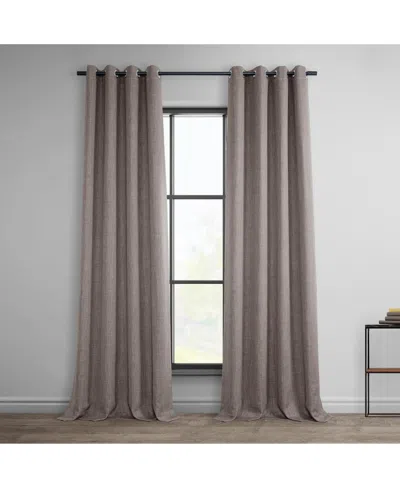 HALF PRICE DRAPES MINK GROMMET TEXTURED FAUX LINEN ROOM DARKENING CURTAIN