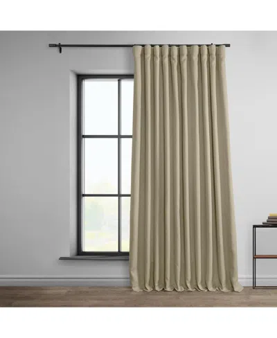 HALF PRICE DRAPES THATCHED TAN EXTRA WIDE TEXTURED FAUX LINEN ROOM DARKENING CURTAIN