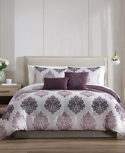 HALLMART COLLECTIBLES HALLMART COLLECTIBLES MORADO DAMASK 9-PC. COMFORTER SET, CALIFORNIA KING