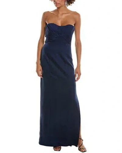 HALSTON HERITAGE HALSTON HENNA GOWN WOMEN'S NAVY 12