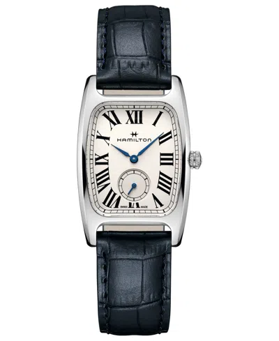 HAMILTON WOMEN'S SWISS BOULTON BLUE LEATHER STRAP WATCH 27.3X31.1MM