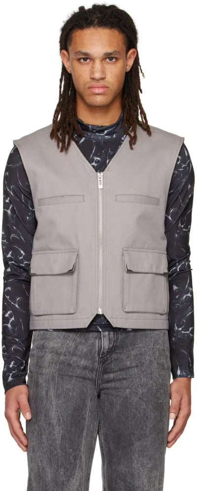 HAN KJOBENHAVN GRAY ZIP VEST