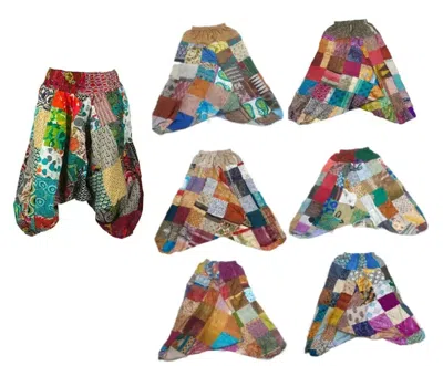 HANDMADE 25PC INDIAN AFGHANI HIPPIE BAGGY ALIBABA COTTON YOGA DANCE PATCHWORK HAREM PANTS