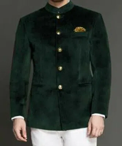 HANDMADE HERREN GRÜN RAUCHEN JACKEN DESIGNER JODHPURI BRÄUTIGAM HOCHZEIT MANTEL BLAZER