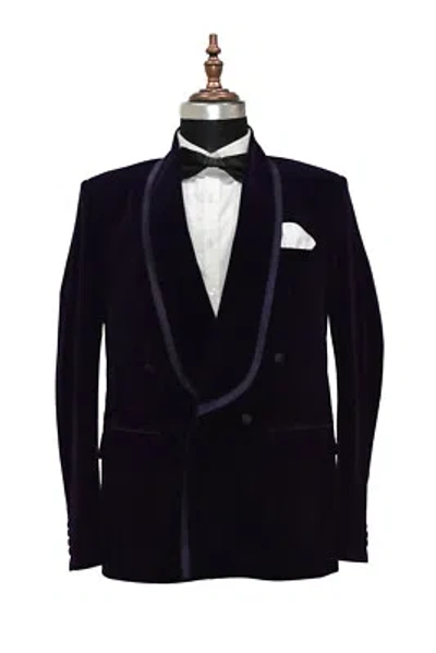 HANDMADE HERREN LILA RAUCHEN JACKEN BEUTEL SCHAL REVERS HOCHZEIT DINNER PARTY WEAR MANTEL