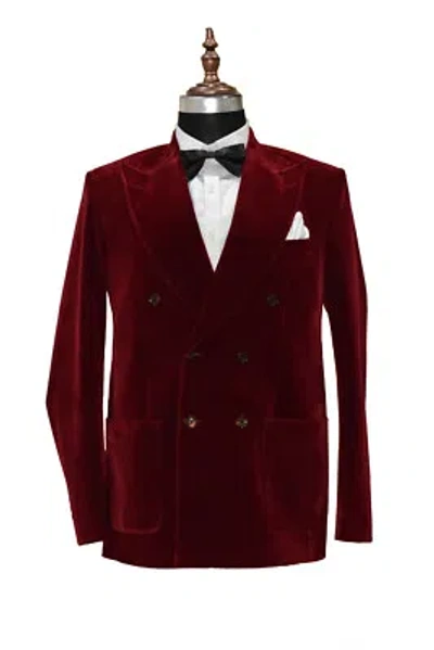 HANDMADE HERREN MAROON RAUCHEN JACKEN DESIGNER ELEGANT LUXUS PARTY KLEIDUNG BLAZER MANTEL