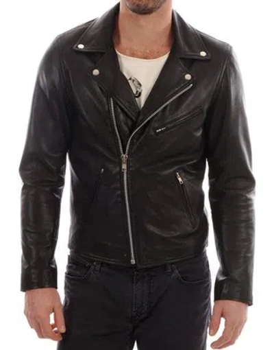 HANDMADE HERREN NEU ORIGINAL LAMMLEDER SCHWARZ DESIGNER MOTORRAD BIKER LEDERJACKE U622