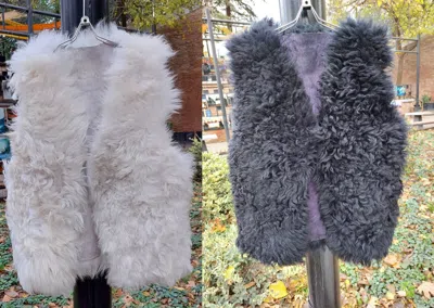 HANDMADE LOT OF 2. NATURAL SHEEP VEST