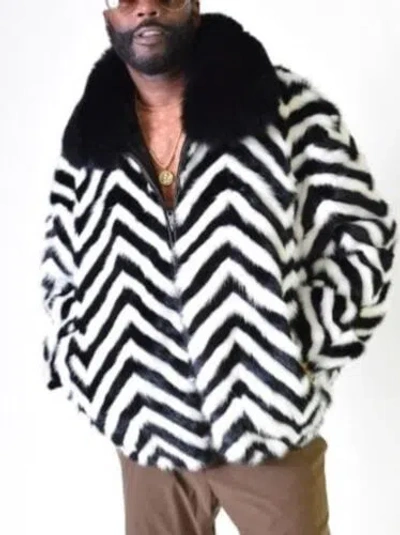 HANDMADE MAN'S REAL MINK FUR GOLDEN BLACK ZIC ZAC DESIGN JACKET COAT ALL SIZES PRE SALE