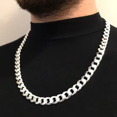 HANDMADE MENS TIGHT CURB CUBAN LINK CHAIN NECKLACE 925 STERLING SILVER 26 INCH 11MM 142GR
