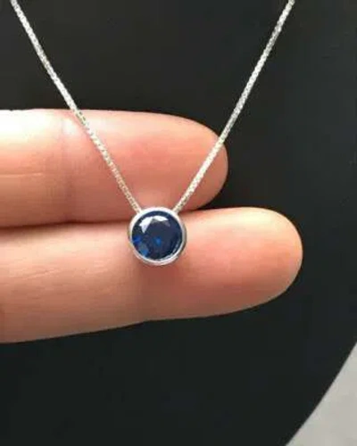HANDMADE NATURAL DAINTY STERLING SILVER NECKLACE SEPTEMBER BIRTHSTONE JEWELLER FOR WOMEN