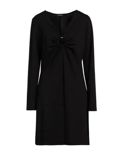 HANITA HANITA WOMAN MINI DRESS BLACK SIZE L VISCOSE, NYLON, ELASTANE