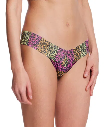 HANKY PANKY WOMEN'S PRINTED SIGNATURE LACE LOW RISE THONG