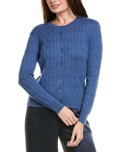 HANNAH ROSE CLASSIC CABLE FULL BUTTON CASHMERE-BLEND CARDIGAN