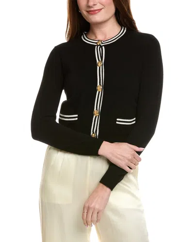 HANNAH ROSE DOUBLE TIPPED CROPPED CASHMERE CARDIGAN