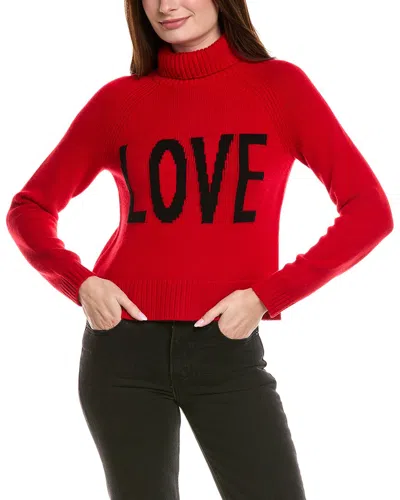 HANNAH ROSE LOVE TURTLENECK RAGLAN WOOL & CASHMERE-BLEND PULLOVER