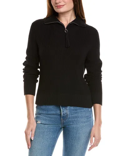 HANNAH ROSE SHAKER SAILOR NECK CASHMERE-BLEND PULLOVER