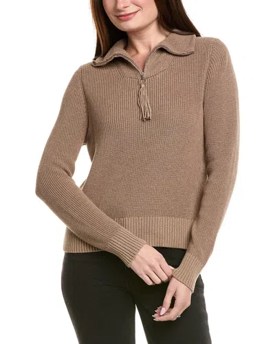 HANNAH ROSE SHAKER SAILOR NECK CASHMERE-BLEND PULLOVER