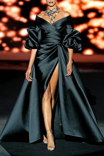 HANNIBAL LAGUNA PUFFED SHORT SLEEVES DRESS