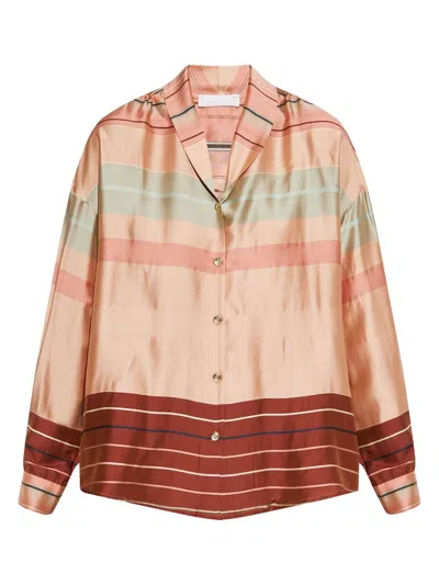 HANRO BUTTONED STRIPED PAJAMA SHIRT