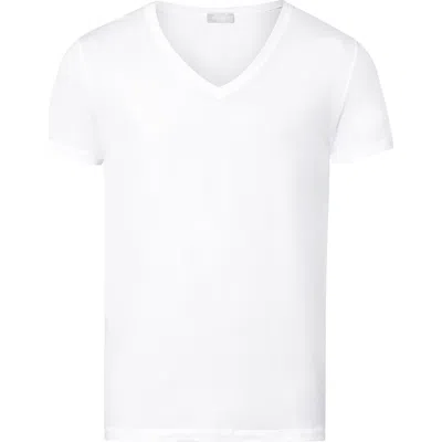 HANRO HANRO COTTON SUPERIOR FITTED V-NECK COTTON T-SHIRT