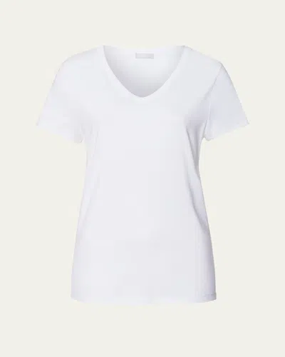 HANRO V-NECK SLEEP AND LOUNGE COTTON T-SHIRT