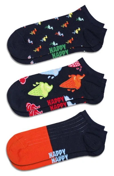HAPPY SOCKS HAPPY SOCKS ASSORTED 3-PACK NO-SHOW SOCKS