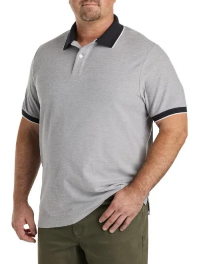 HARBOR BAY BY DXL HARBOR BAY BY DXL BIG & TALL CONTRAST PIQUÉ POLO SHIRT